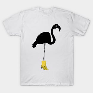 Flamingo in Yellow Boots T-Shirt